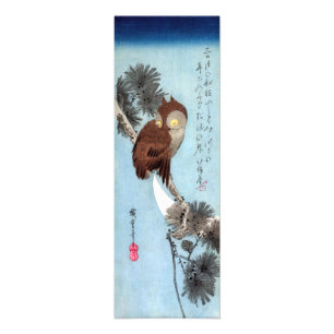 Foto Hiroshige - Coruja de Chifres, Pinheiro e Lua Cres