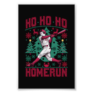 Foto Ho Homerun Baseball Febre Suéter de Natal Feio