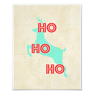 Foto hohoho rena vermelha azul vintage natal