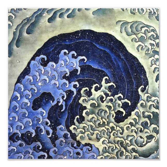 Foto Hokusai Feminine Wave Japonês Vintage BFine Art (Frente)