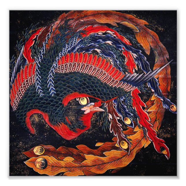 Foto Hokusai Japonês Phoenix (Frente)