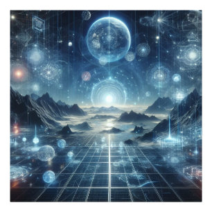 Foto Holographic Harmonia: Impressão de Arte Digital Fu