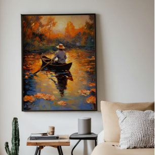 Foto Homem no Impressionismo dos Barcos