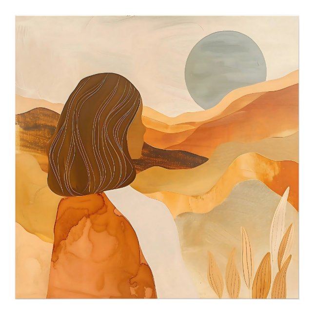 Foto Horizontes Dourados – Mulher Abstrata do Deserto (Frente)