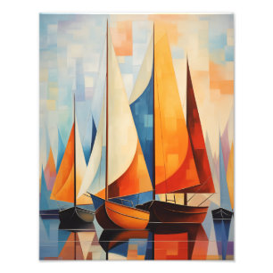 Foto Horizontes Serenos: Impressão de Arte de Barco à V