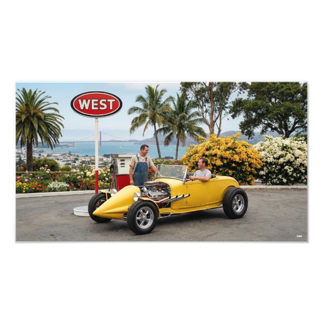 Foto Hot rod in a gas station   (Frente)