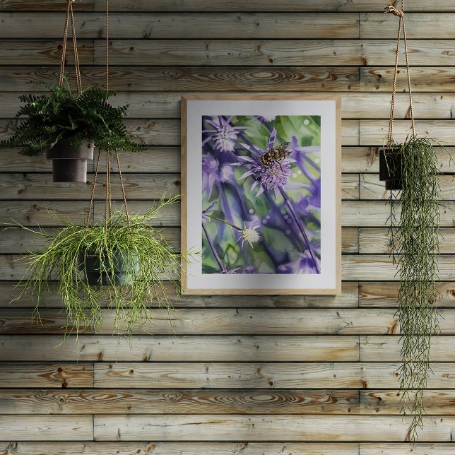 Foto Hoverfly on Purple Eryngium Thistle Flower  (Criador carregado)