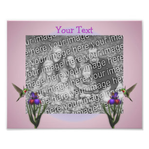 Foto Hummingbird E Iris Flower Frame Modelo