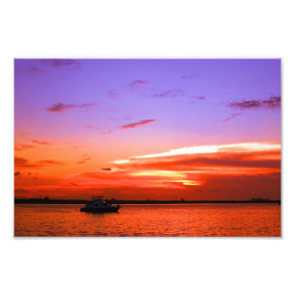 Foto iate e pôr do sol