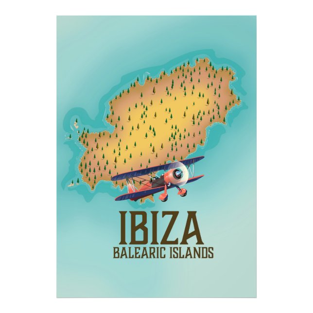 Foto Ibiza Balearic — mapa poster (Frente)