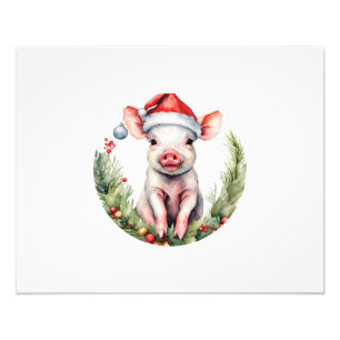 Foto Ilustração adorável de leitão de Natal com