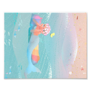 Foto Ilustração bonito do dia das sereias na praia