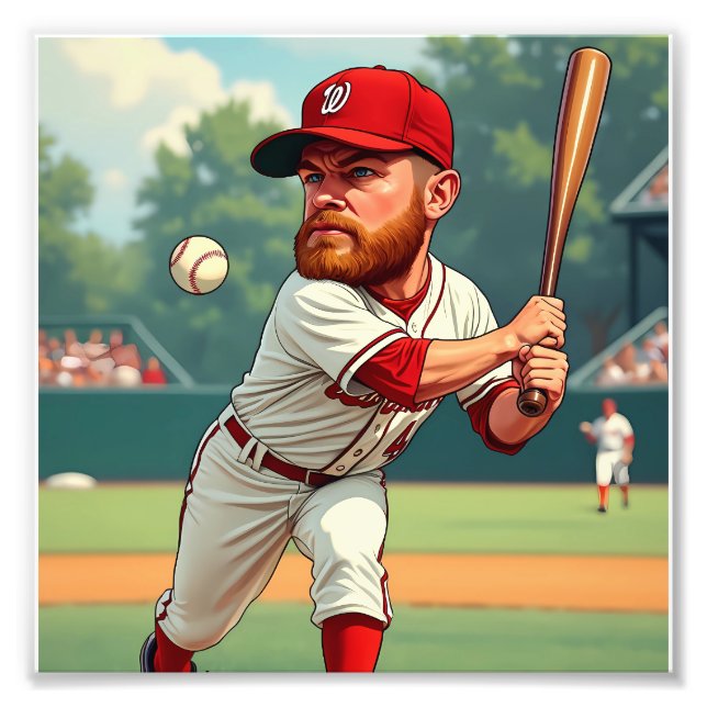 Foto "'Ilustração caricatural do beisebol americano (Frente)