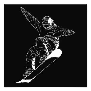 Foto Ilustração de arte linear minimalista de um snowbo