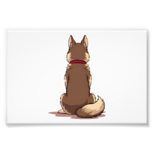 Foto Ilustração de cachorro Husky vista traseira vintag