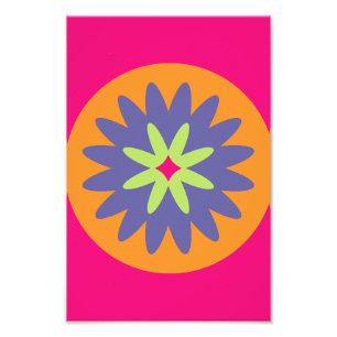 Foto ilustração de formas florais laranja e rosa