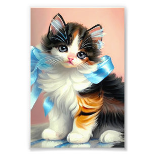 Foto Ilustração de Gatinho Calico Vintage