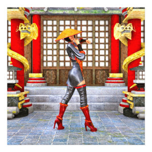 Foto Ilustração de Guerreira Asiática Fantasia Samurai