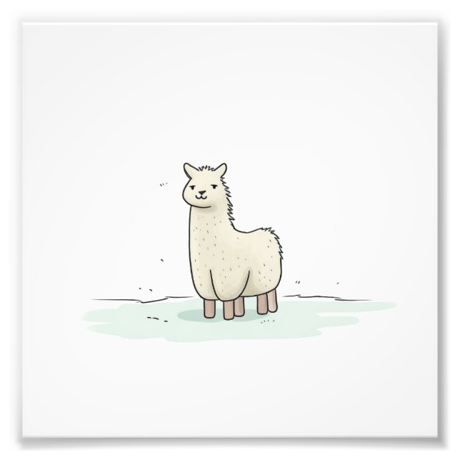 Foto Ilustração de Lama Bonita - Lama Adorável e Calma (Frente)