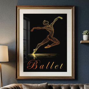 Foto Ilustração de Linha de Bailarina de Ballet Dourada