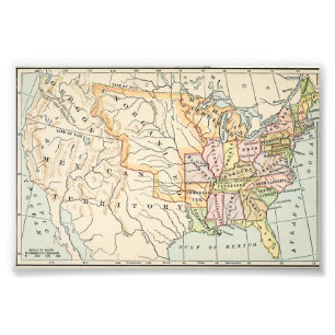 Foto Ilustração de Mapa Histórico dos Estados Unidos de