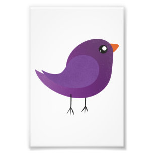 Foto Ilustração de Passarinho Roxo Fofo