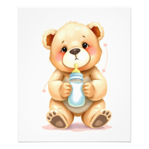 Foto Ilustração de Urso de Pelúcia Bebê em Aquarela Fof