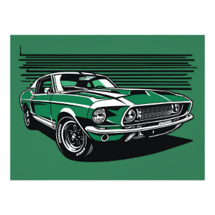 Foto Ilustração em Pop Art Lateral de Carro Musculoso V