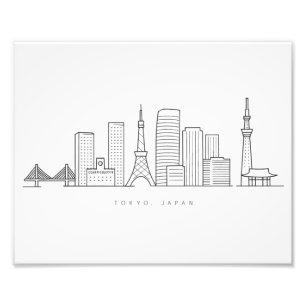 Foto Ilustração Minimalista da Silhueta de Tóquio