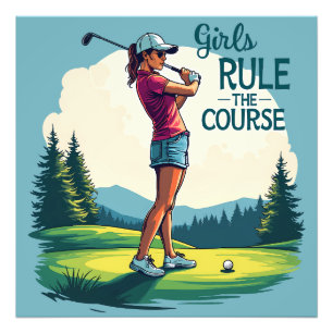 Foto Ilustração Retro de Golfe 'As Meninas Dominam o Ca