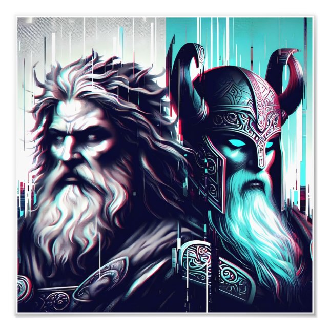 Foto image of the gods zeus and odin together (Frente)