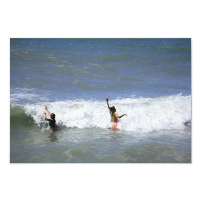 Foto Impressa Brincando nas Ondas (Frente)