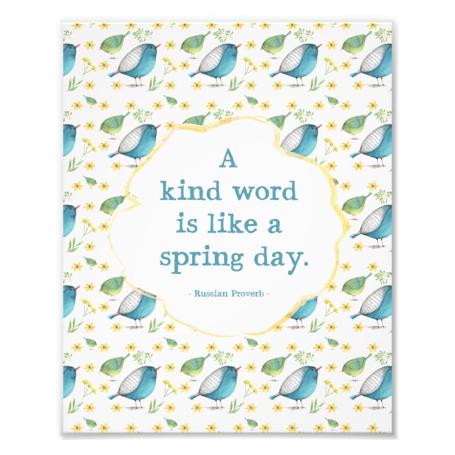 Foto impressão 8x10 - Citação sobre gentileza (Frente)