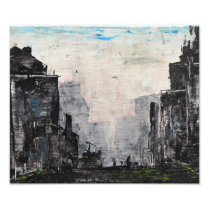 Foto Impressão Abstrata Cidade Cinza, Cartaz de Valor e