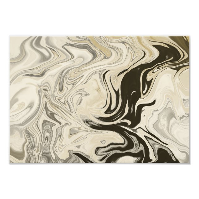 Foto Impressão de Abstrato de arte preto e branco creme (Frente)