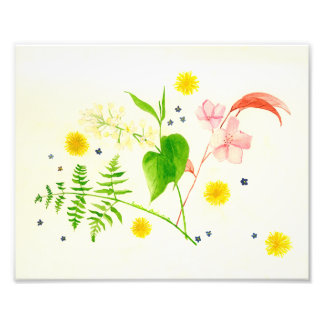 Foto impressão de aquarela de flor selvagem