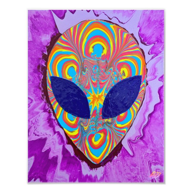 Foto Impressão de Arte de Alienígena Colorida (Frente)