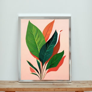 Foto Impressão de Arte de Folhas Tropicais Vibrantes