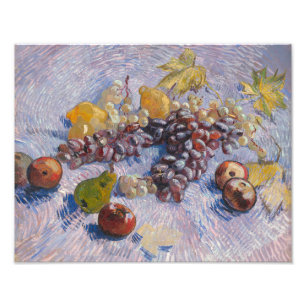Foto Impressão de Arte de Natureza Morta de Uvas e Maçã