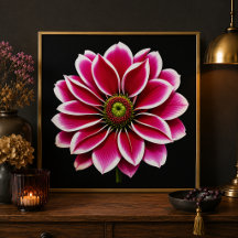 Impressão de Arte Flor de Dália Rosa
