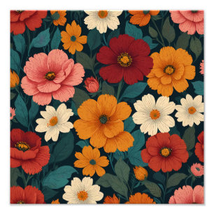 Foto Impressão de Arte Floral Retroativa: Um Burst de B