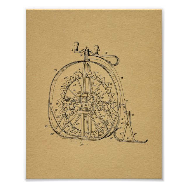 Foto Impressão de arte patenteada de bicicleta de alta  (Frente)