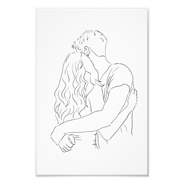 Foto Impressão De Desenho De casal Do Poster Do Meu Sim (Frente)