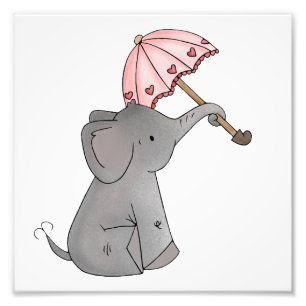 Foto Impressão de Ella de Elefante Guarda-chuvas