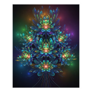 Foto Impressão de Flor Fractal Luminoso