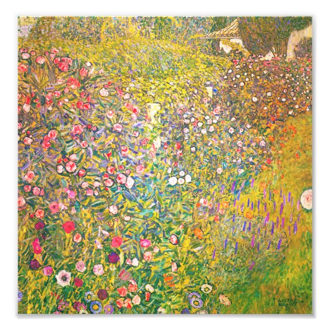 Foto Impressão de Flores Rosa Gustav Klimt (Frente)