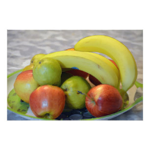 Foto impressão de imagem de frutas coloridas. Banana, m