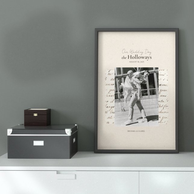 Foto Impressão de Memórias de Data de Casamento (Capture your wedding date with this framed art print!)