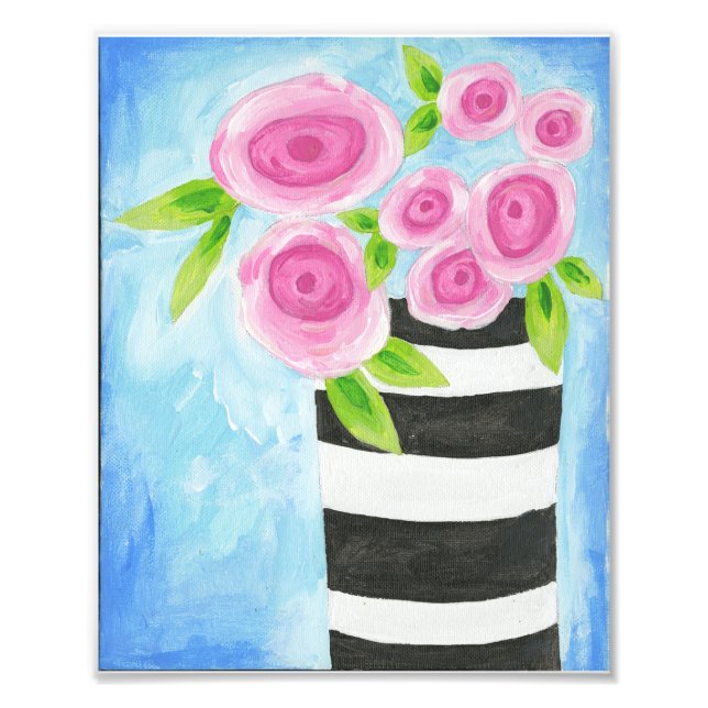 Foto Impressão de Peonias Rosa (Frente)