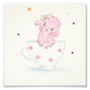 Foto impressão de Poodle Teacup Rosa